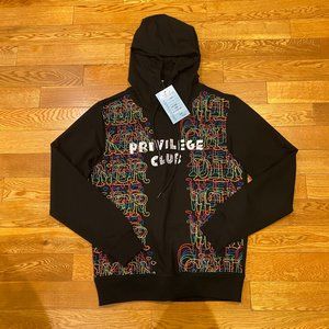 Offbeat Privilege Clube Hoodie Medium Embroidery Winner Chicken Dinner Scribble